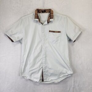 COOFANDY Mens Short Sleeve Button Down Shirt Plaid‎ Collar Pocket Size M